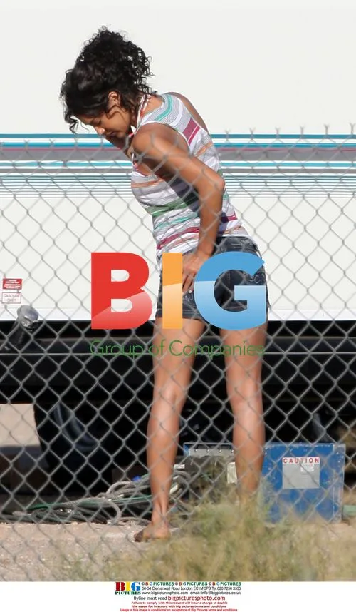 Jessica Szohr on 'Piranha 3-D' set