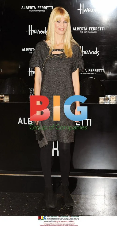 Claudia Schiffer and Alberta Ferretti at Harrods