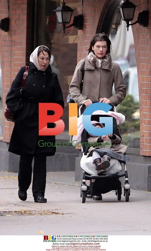 Milla Jovovich and Daughter in Canada