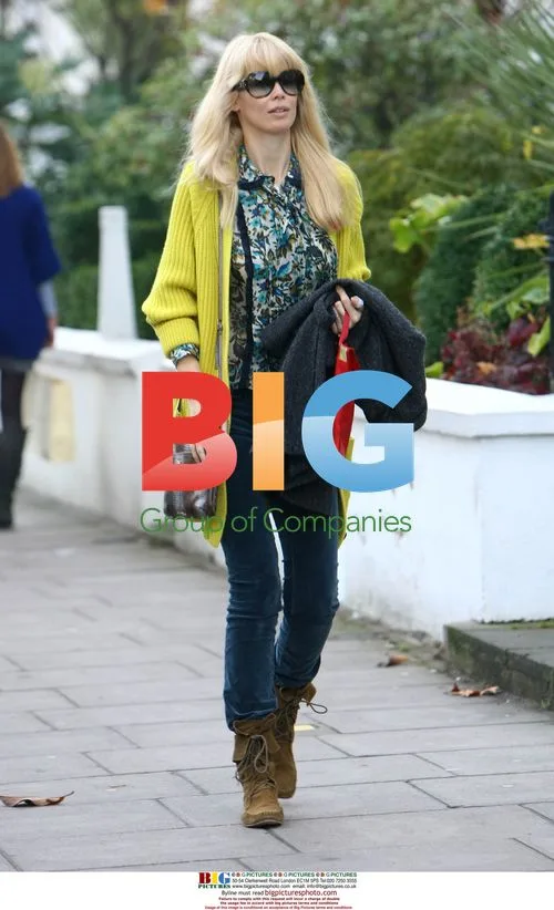 Claudia Schiffer Taking Kids to School