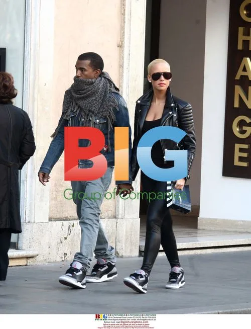 Kanye West and Amber Rose Shopping in Rome