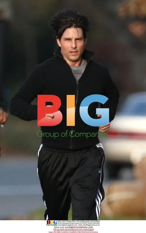 Tom Cruise Jogging with Security Guard