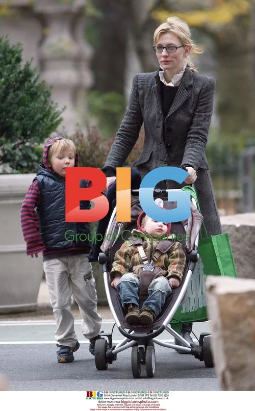 Cate Blanchett with sons in NYC