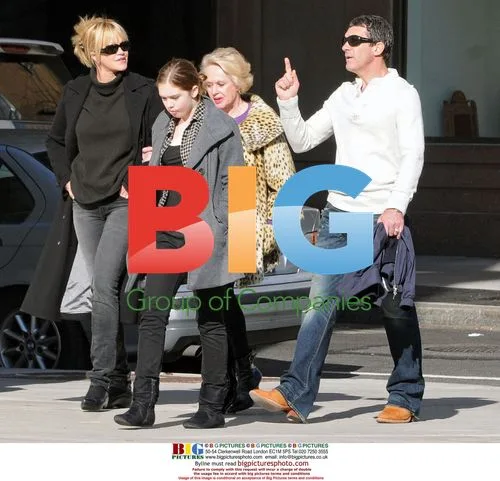 Antonio Banderas and Melanie Griffith with family in Central Park