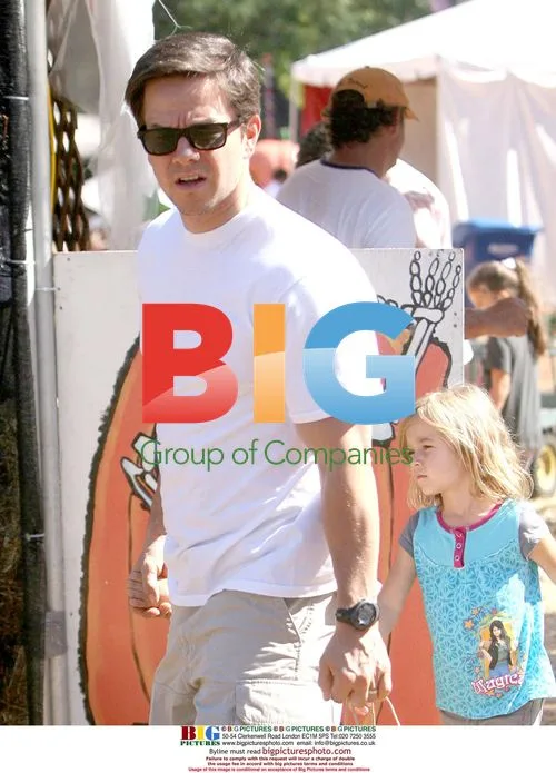 Mark Wahlberg at Pumpkin Patch with Son