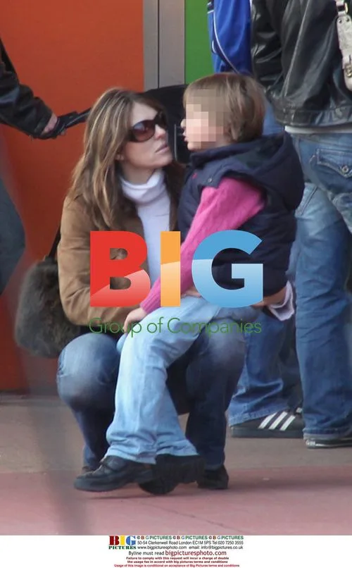 Elizabeth Hurley Family at Eurodisney