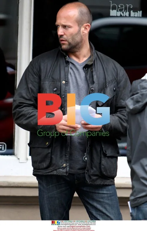 Jason Stratham on set of "Blitz" in London