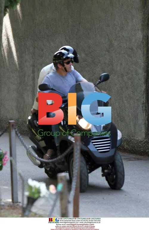 George Clooney on Scooter with Girlfriend