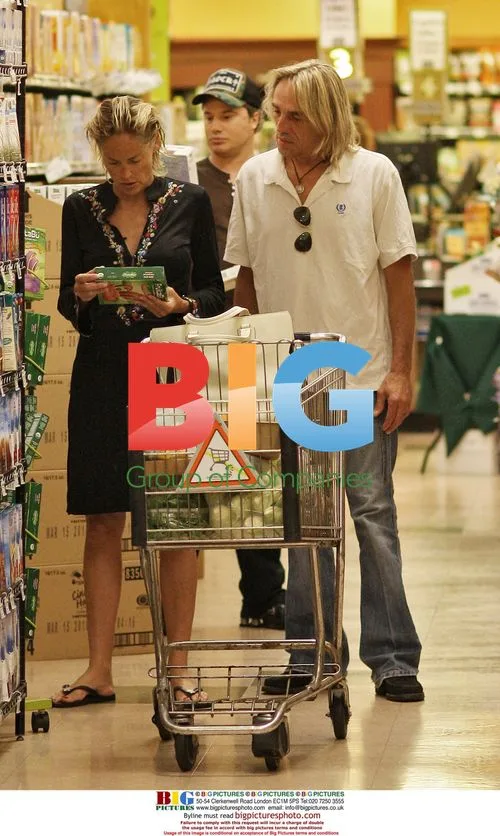 Sharon Stone and brother at Whole Foods