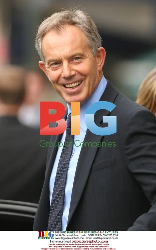 Tony Blair Leaving Hotel in NYC
