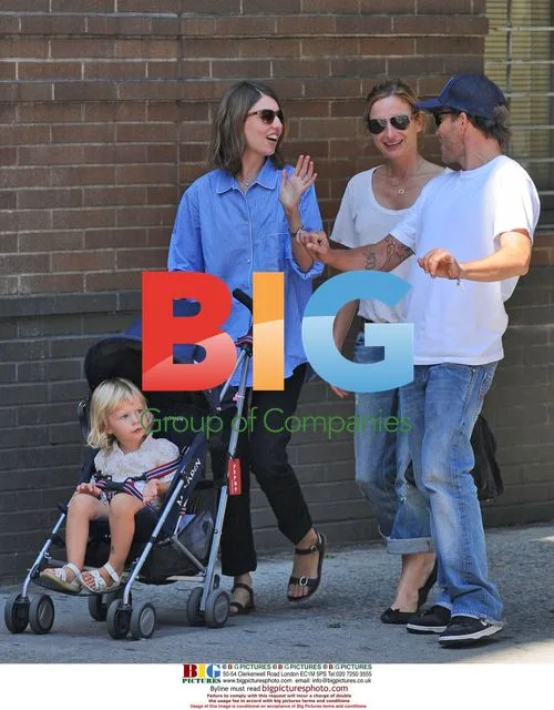 Sofia Coppola and Stephen Dorff walk in Soho