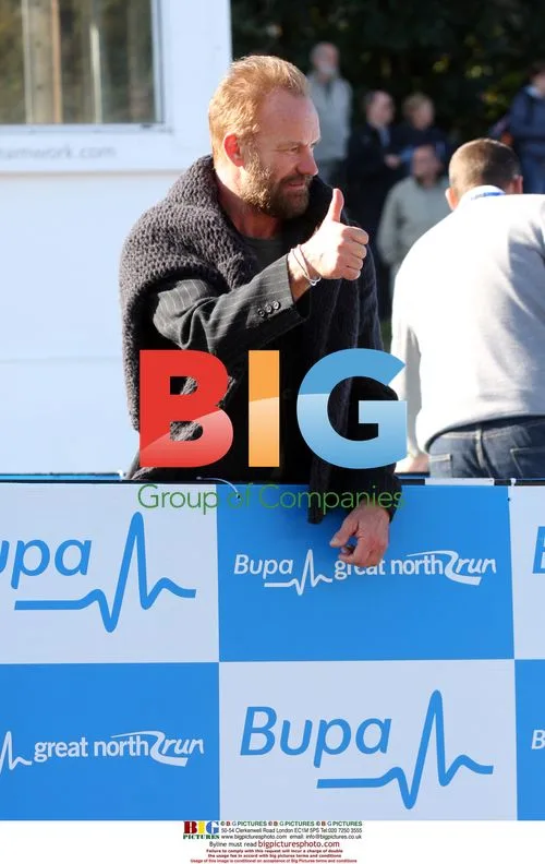 Sting and Steve Harmison at Great North Run