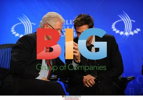 Bill Clinton and Brad Pitt at Clinton Global Initiative