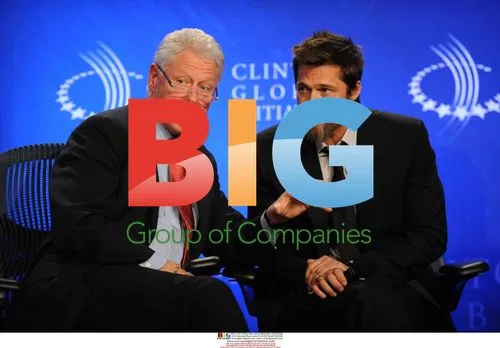 Bill Clinton and Brad Pitt at CGI