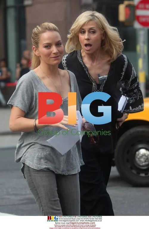 Becki Newton and Judith Light on 'Ugly Betty' set