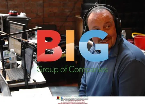 Radio presenter Simon Ross with Rafa Benitez