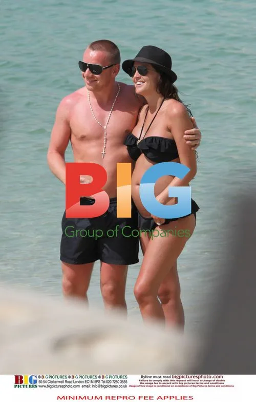 Pregnant Danielle Lloyd on the Beach with Jamie O'Hara