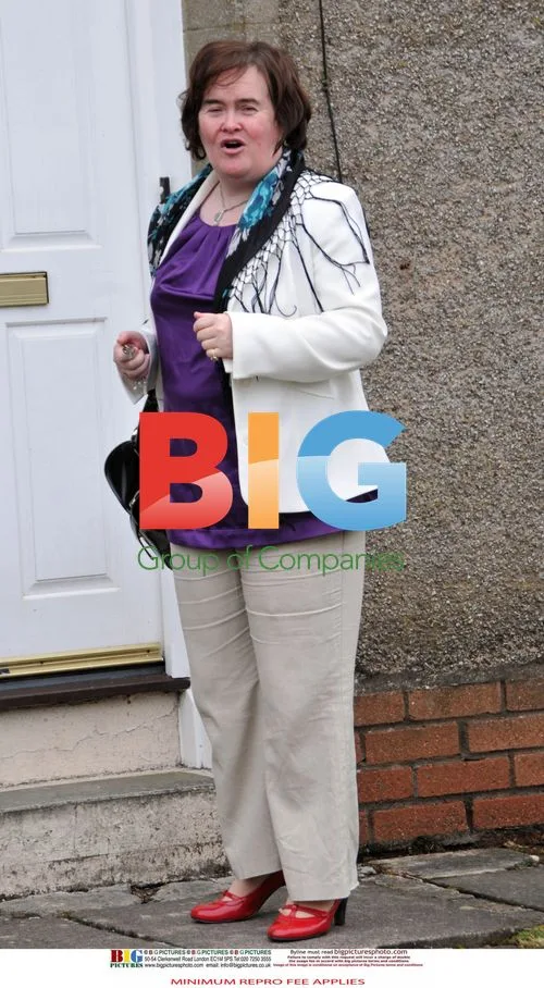 Susan Boyle Outside Home in Blackburn