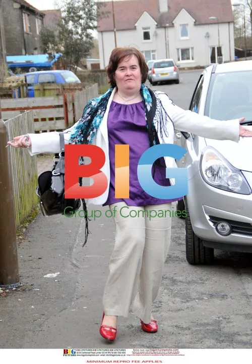 Susan Boyle Poses at Home in Scotland