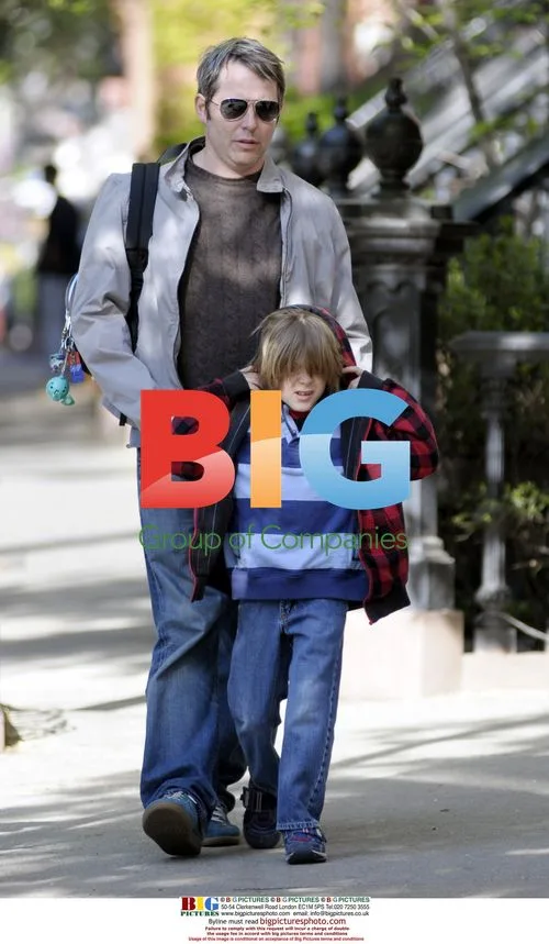 Matthew Broderick and son on school run