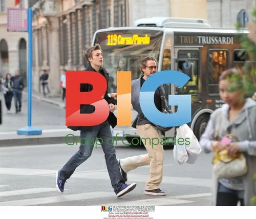 Robert Downey Jr. and son sightseeing in Rome