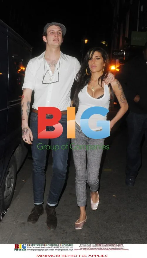 Amy Winehouse and Blake Fielder-Civil Leaving Jazz After Dark