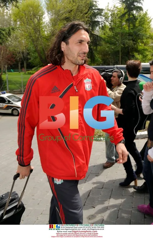 Liverpool players arrive in Madrid