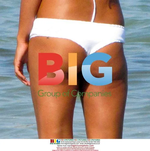 Monica Cruz on the beach in Ibiza