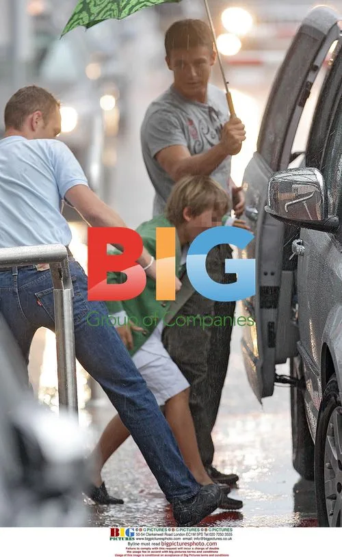 Liz Hurley and Family at Nice Airport