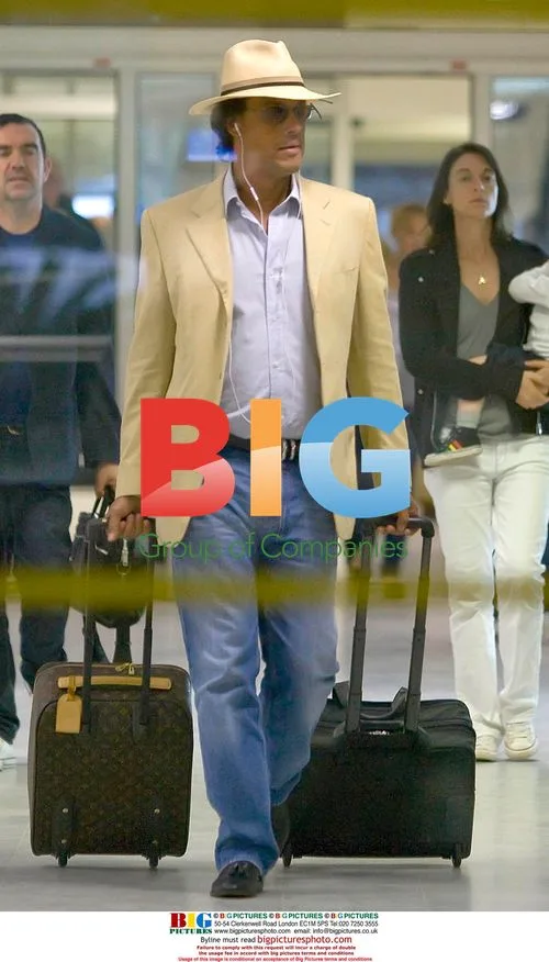 Liz Hurley and Family at Nice Airport