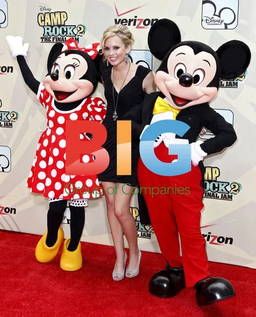Minnie Mouse, Meaghan Martin and Mickey Mouse at Camp Rock 2 Premiere