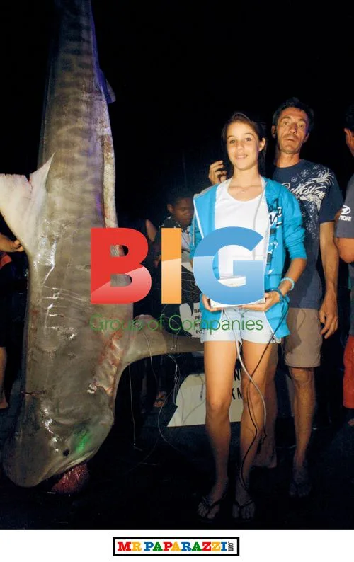 Audrey Ferrand with Caught Tiger Shark