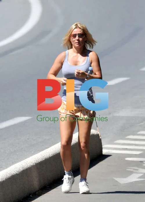 Geri Halliwell Power Walks Around Saint Tropez