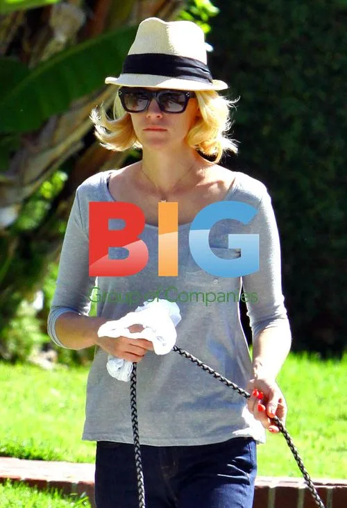 January Jones walks dog in Los Feliz