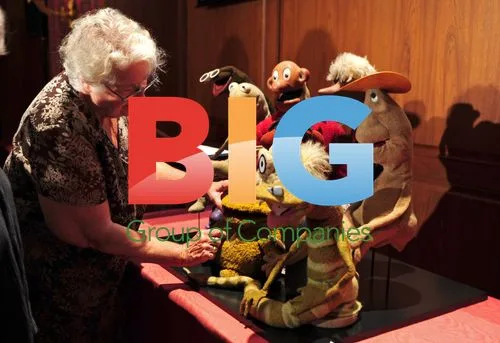 Jane Henson organizes Muppet characters