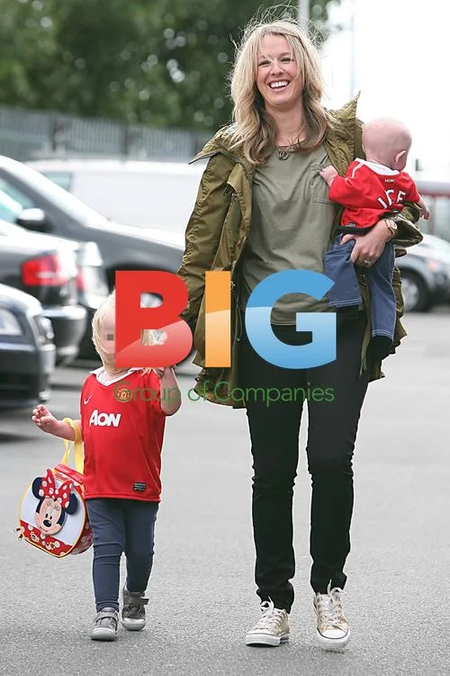 Lisa Carrick and family arrive at Old Trafford