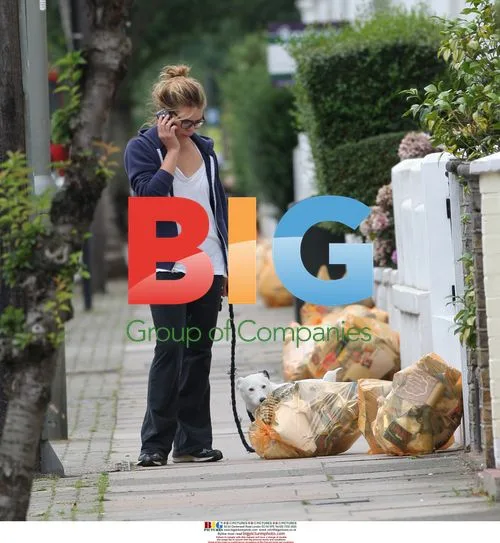 Billie Piper Walking Dog in London