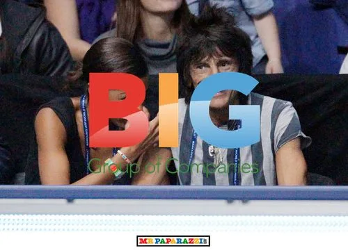 Ronnie Wood and Ana Araujo with Maradona at ATP World Tour Finals