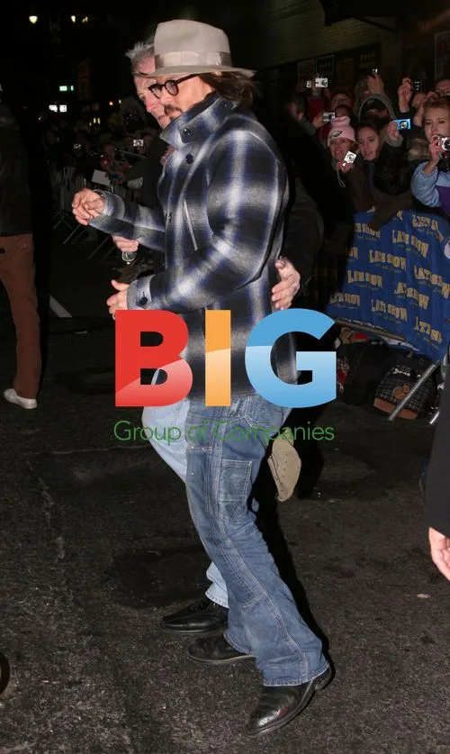 Johnny Depp Visits "Late Show"