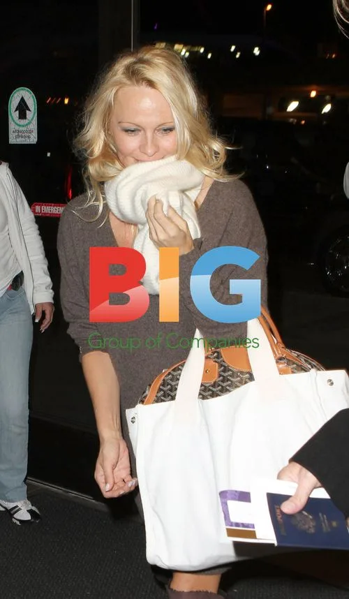 Pamela Anderson Departs LAX