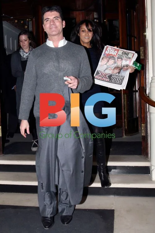 X Factor Finalist and Judges Outside Hotel