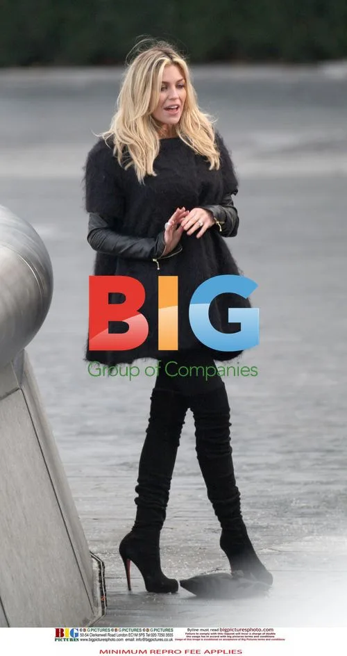 Pregnant Abigail Clancy Filming in London