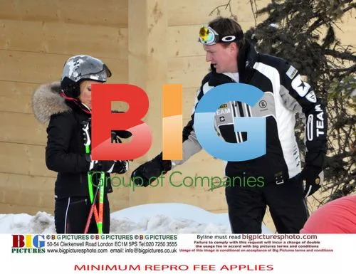 Geri Halliwell and Henry Beckwith Skiing