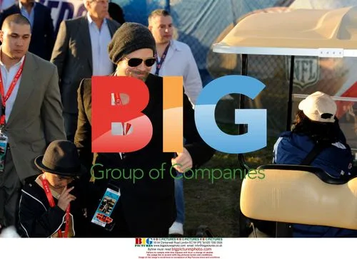 Brad Pitt with son Maddox at Super Bowl XLIV