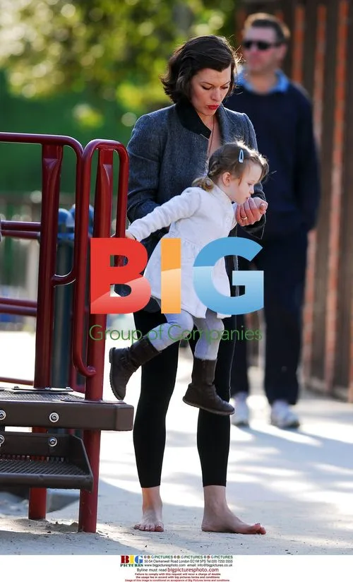 Milla Jovovich and Daughter at Park