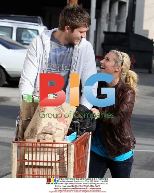 Ashley Tisdale Leaves Trader Joe's with Boyfriend