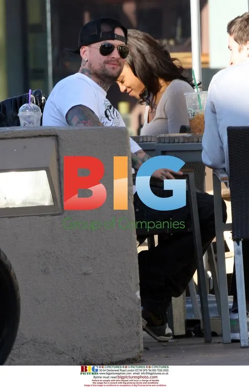 Benji Madden Enjoys Iced Coffee