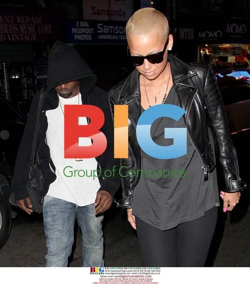 Kanye West and Amber Rose leave NYC studio