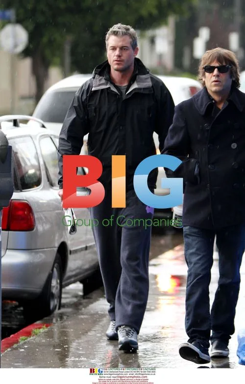 Eric Dane Braves Rain in Hollywood