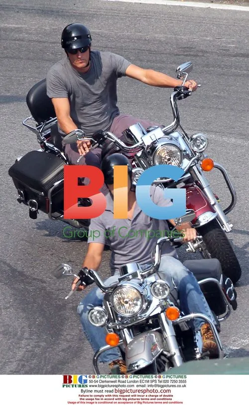 George Clooney and Woody Harrelson on Motorcycles